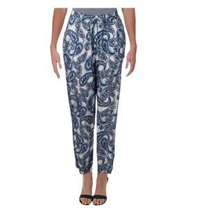 Lauren Ralph Lauren Womens Paisley Print ankle Pants Size 18 blue pull on